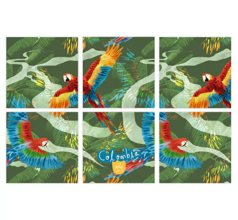 Portavasos guacamaya roja