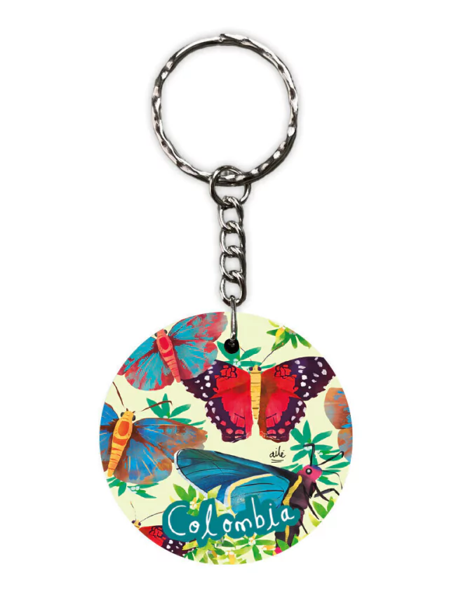 LLAVERO REDONDO MARIPOSAS