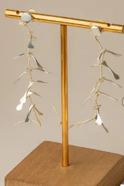 ARETES ESPIGAS POSTE DEL MUNDO BAÑO PLATA