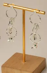 ARETES TRIPLE ARO CHIRIBIQUETE PLATEADO