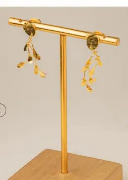 ARETES MINI HOJA CHIRIBIQUETE DORADO