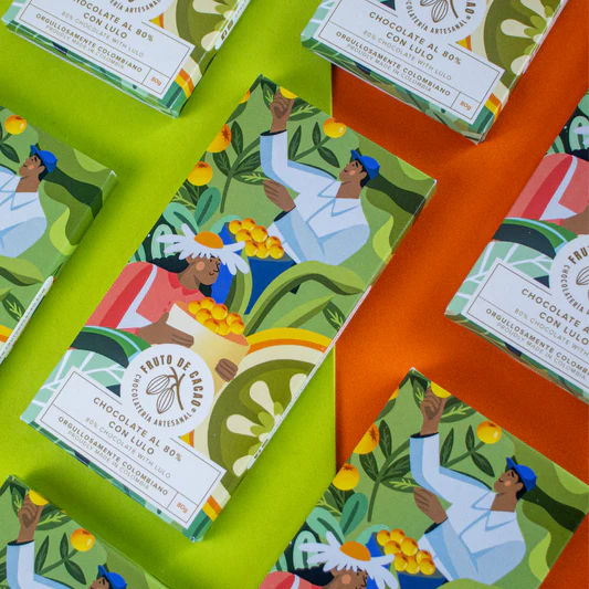 BARRA CHOCOLATE 80% CON LULO 80GR