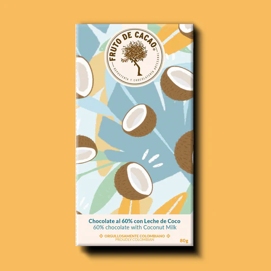 BARRA CHOCOLATE 60% CON LECHE DE COCO 80GR