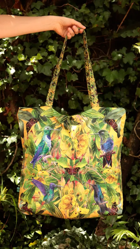 BOLSO GRANDE CUATRO COLIBRIES