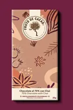 BARRA CHOCOLATE 70% CON TÉ CHAI 30GR