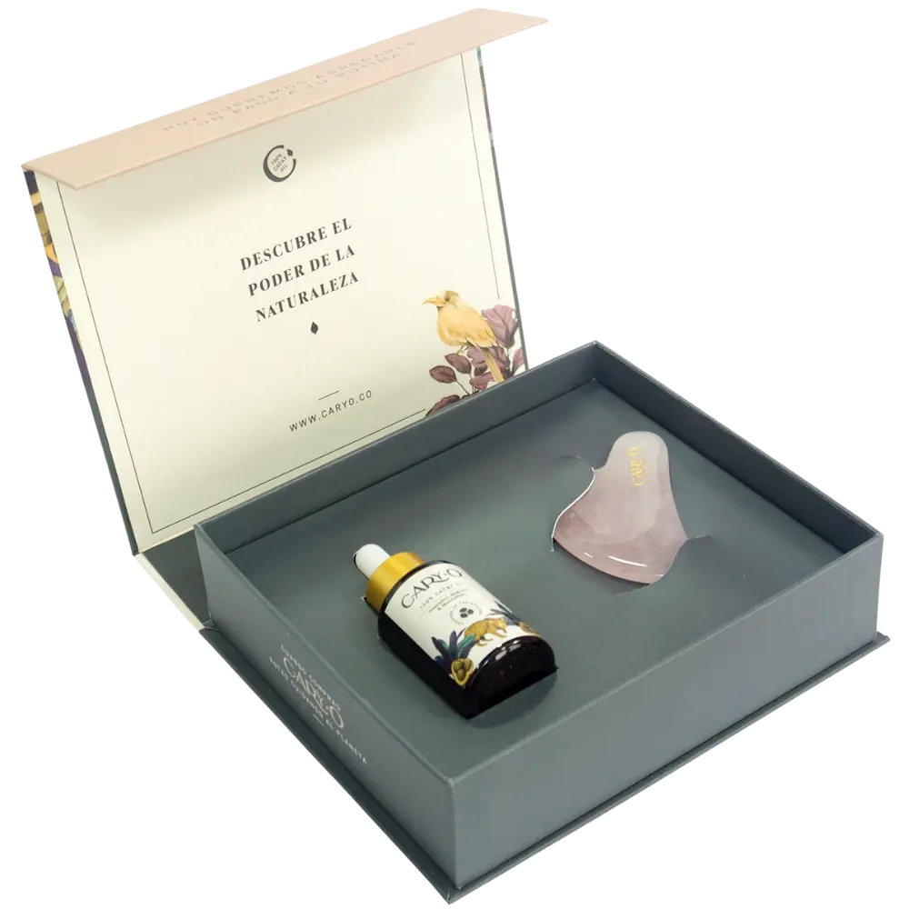 KIT YOG FACIAL ACEITE DE CACAY 30 ML Y CUARZO ROSADO CARYO