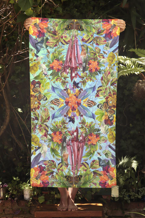 TOALLA COLIBRIES AZUL