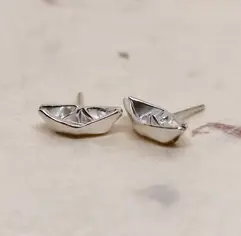 ARETES DE BOTE TOPITOS EN PLATA