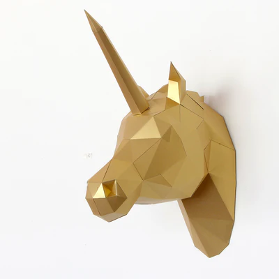 [ZU050-D] CABALLO/UNICORNIO DORADO ROMPECABEZAS 3D
