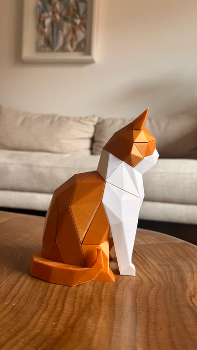 [ZU053-D] GATO DORADO ROMPECABEZAS 3D