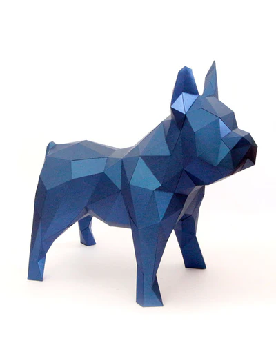 [ZU068-M-AzM] Bulldog Frances Med DIY  AZUL METALIZADO