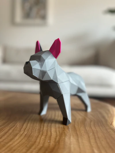 [ZU068-M-P] Bulldog Frances Med DIY  Plateado