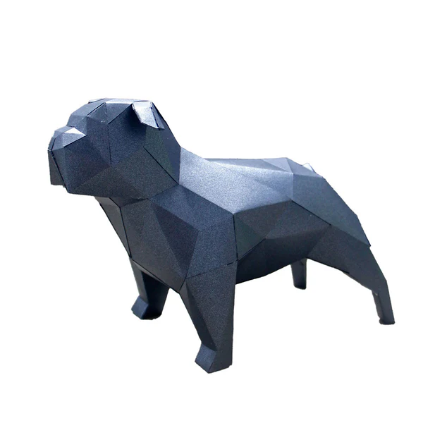 [ZU073-M-P] Bulldog Ingles Med DIY   Plateado