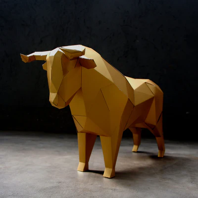 TORO ROMPECABEZAS 3d dorado