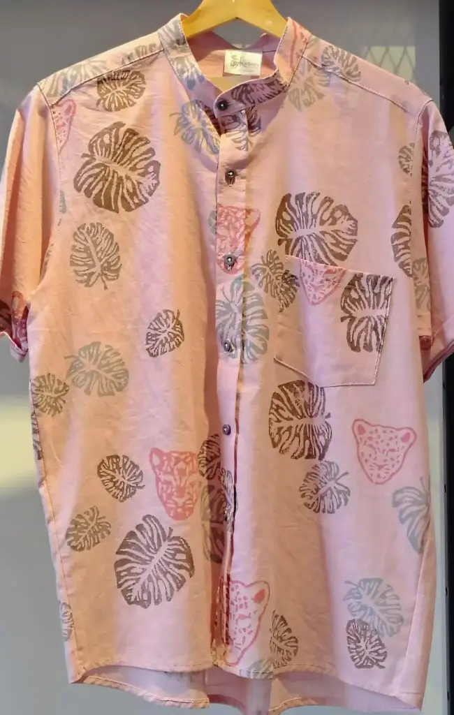 [CS07RC-S] CAMISA SELVA JAGUAR ROSTRO SELVA ROSA CAFE (S)