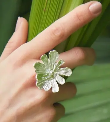 Anillo Azulillo grande plata ley 950
