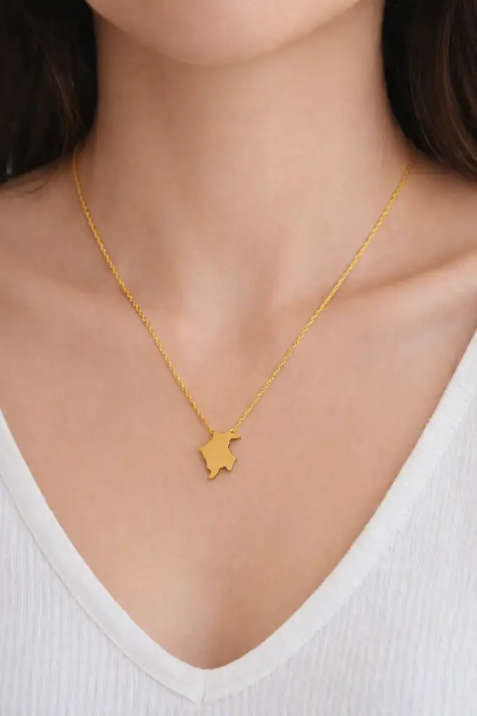 COLLAR MAPA COLOMBIA ORO