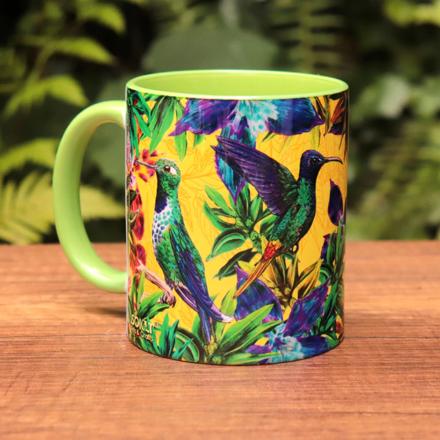 Mug cerámica Cuatro colibríes