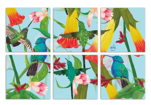[A9014-6] PORTAVASOS COLIBRI