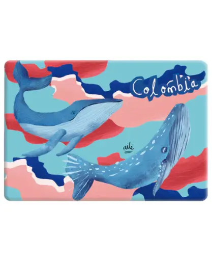 [A9039-7] IMAN RECTANGULAR BALLENAS