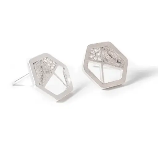 [AMC43] ARETES MEDIANOS ENRRAMADA/ENRRAMADA MEDIUM EARRINGS