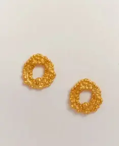 [AR00308] ARETES CIRCULO HELECHO DORADO