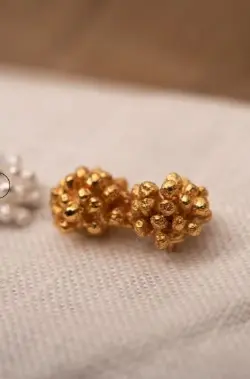 [AR00546] ARETES JARDÍN CARBONERO DORADO