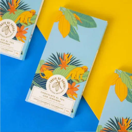 [BG013] BARRA CHOCOLATE 70% CON JENGIBRE 80GR