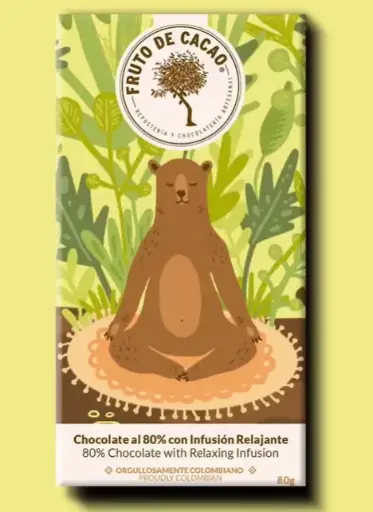 [BG032] BARRA CHOCOLATE 70% CON INFUSIÓN RELAJANTE 80GR