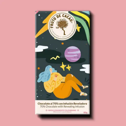 [BG033] BARRA CHOCOLATE 70% CON INFUSIÓN REVELADORA 80GR
