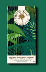 [BS001] BARRA CHOCOLATE 70% CON AJÍ DE YUQUITANÍA 30GR