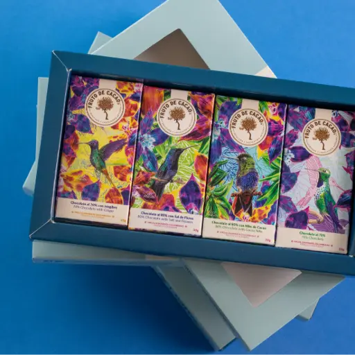 [CA002] CAJA AZUL FRUTO DE CACAO