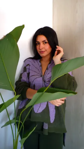 [CORE-CR-30-2717] CARDIGAN YARUMO - VERDE MILITAR Y LILA