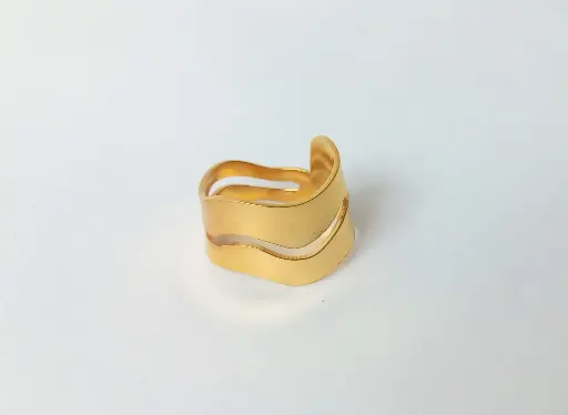 [JAAN003] ANILLO RÍO PLATA Y DORADO