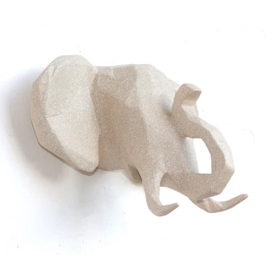 [ZU009-AG] ELEFANTE ESCULTURA CERÁMICA arena gris Mix