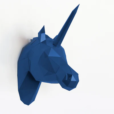 [ZU050-AzM] Caballo / Unicornio DIY Azul Metalizado