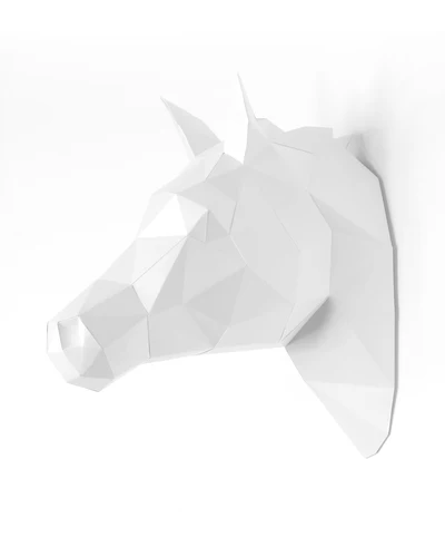 [ZU050-BM] Caballo / Unicornio DIY Blanco Met