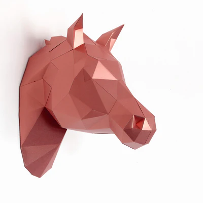 [ZU050-RM] Caballo / Unicornio DIY Rojo metalizado