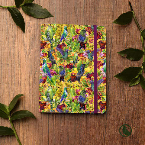 [S-LP-PTcol-16] Libreta pequeña Patrón Colibríes 