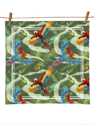 [A9103 - 18] PAÑOLETA ECO LARGA - GUACAMAYA ROJA