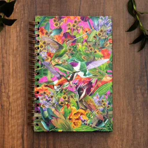 [S-CA-line-colmag] Cuaderno anillado líneas Colibríes magenta