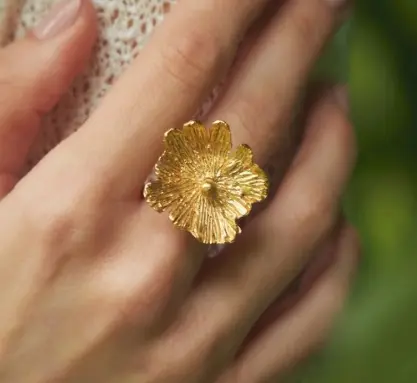 [AN00380] Anillo Azulillo pequeño dorado