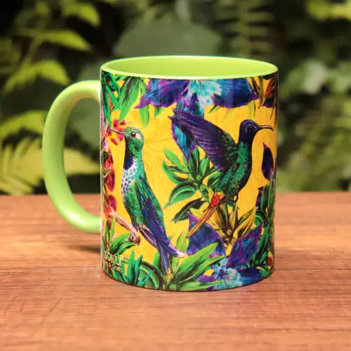 [S-MC-cuatcol] Mug cerámica Cuatro colibríes