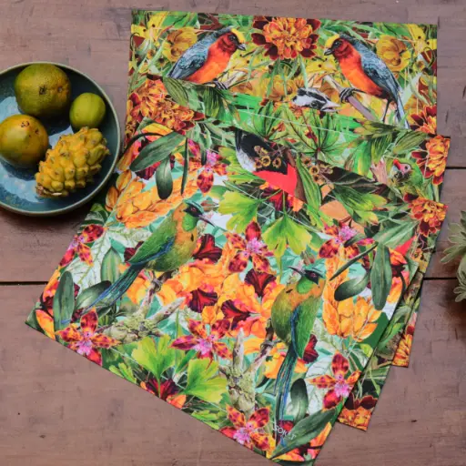 [S-IND-ave-4] Juego de individuales Aves x 4