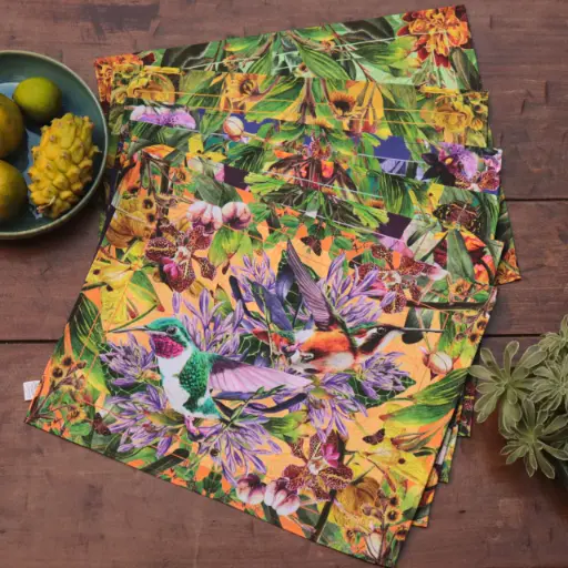 [S-IND-col-6] Juego de individuales Colibríes x 6